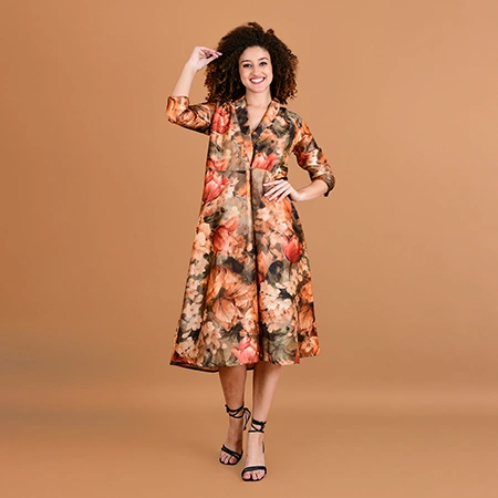  Professional Modeling Photoshoot for Wrap Midi Dress